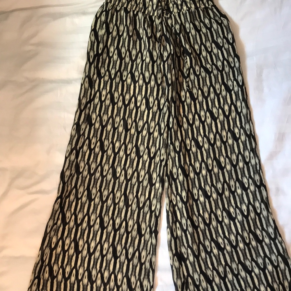Guess sheer part lined palazzo pants EUC